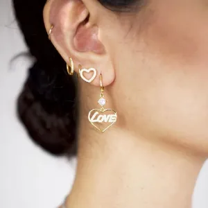 Pave Heart Studs Earring
