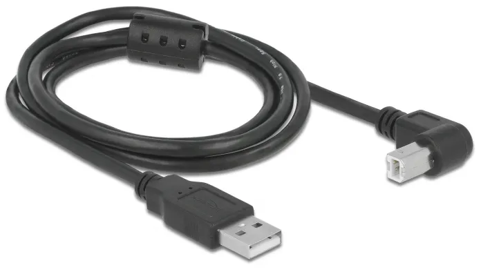 Pegasus Pair of Cables USB 2.0 Type-A Male to USB 2.0 Type-B Male Angled black