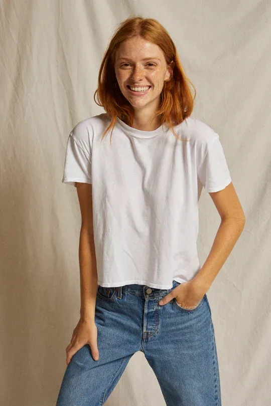 Perfect White Tee - Harley Cotton Boxy Crew Tee - White