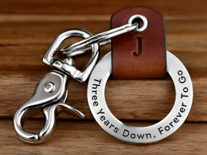 Personalized Leather Keychain Ring