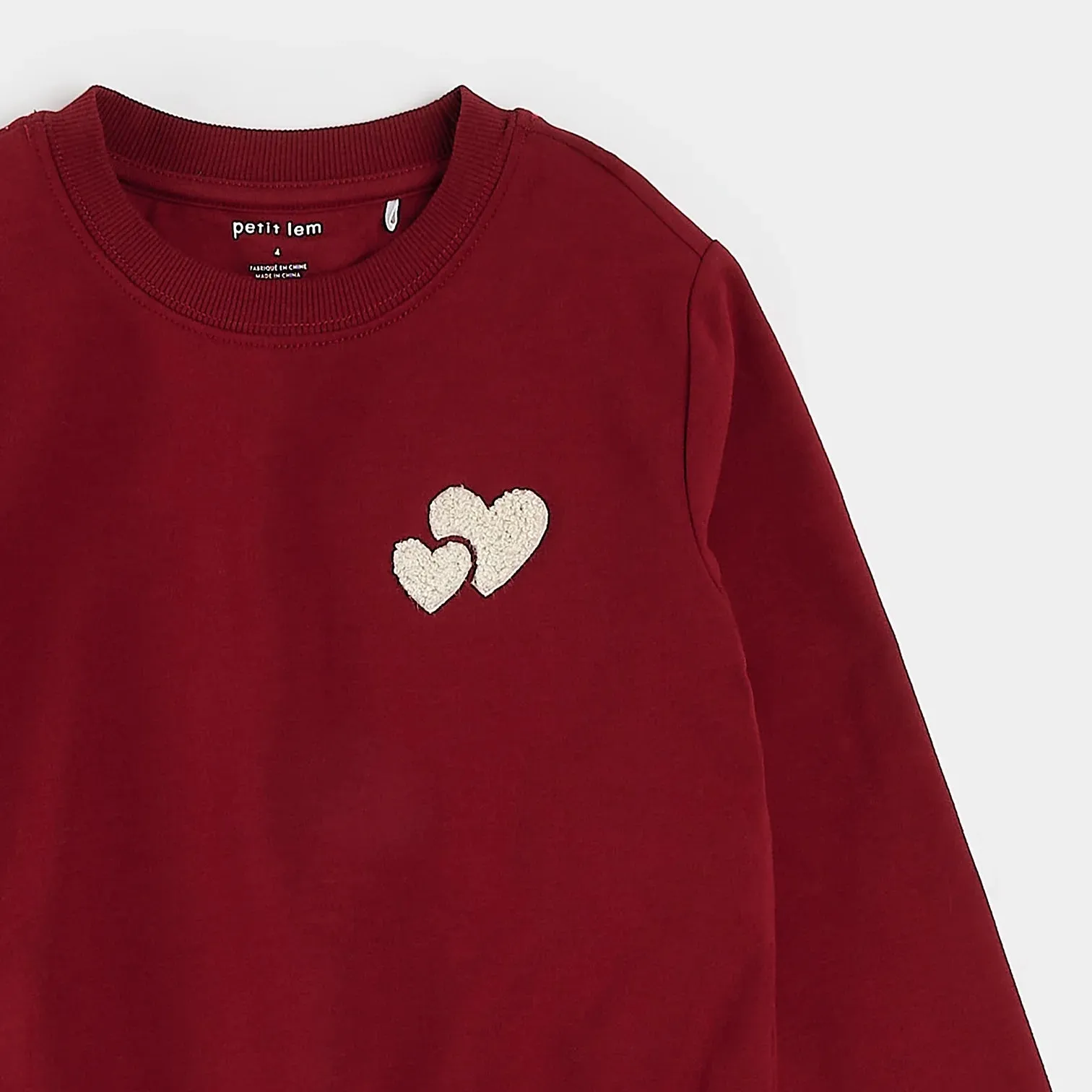 Petit Lem Heart to Heart Scarlet Sweatshirt
