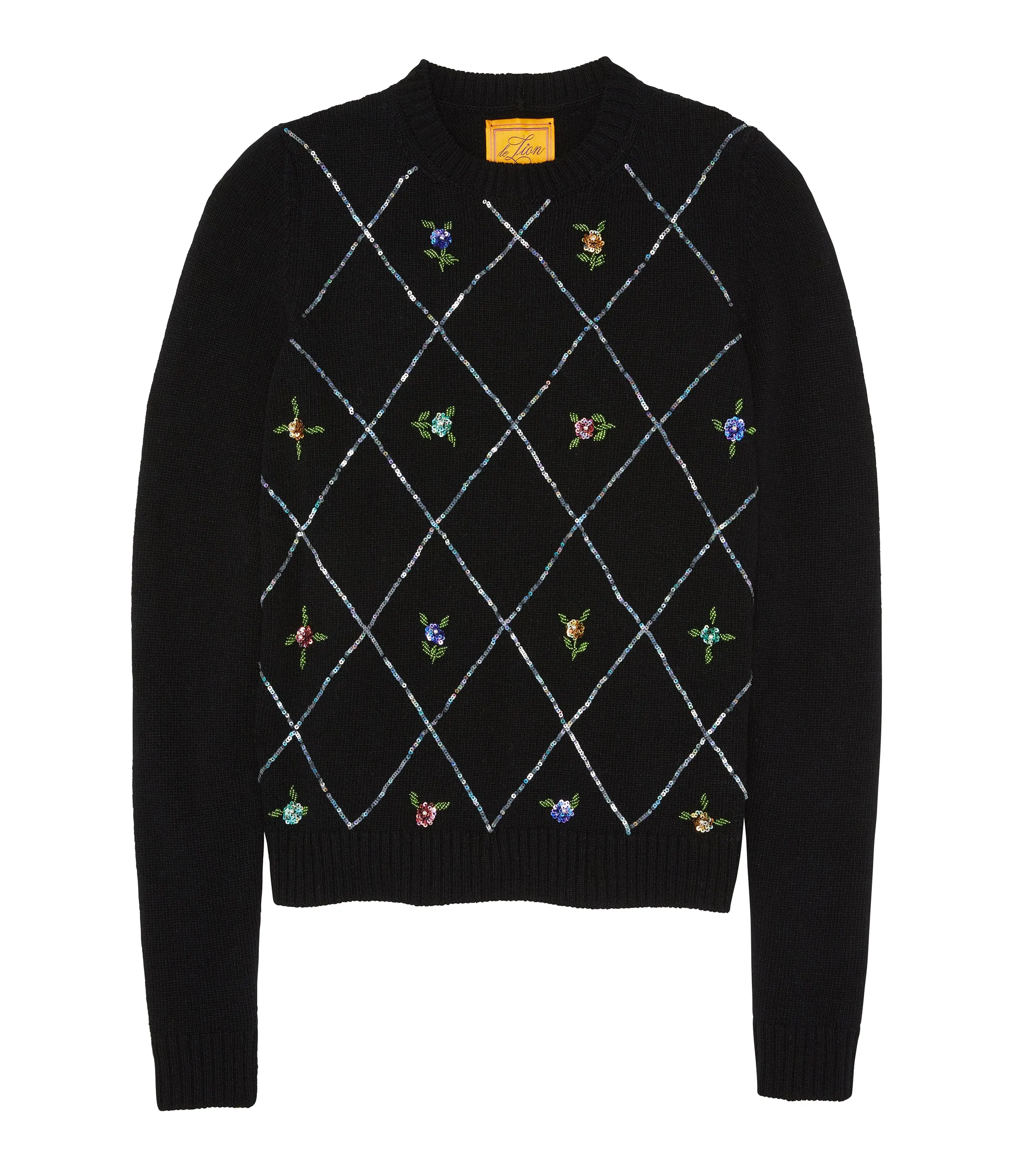 Petite Crew with Floral Embroidery