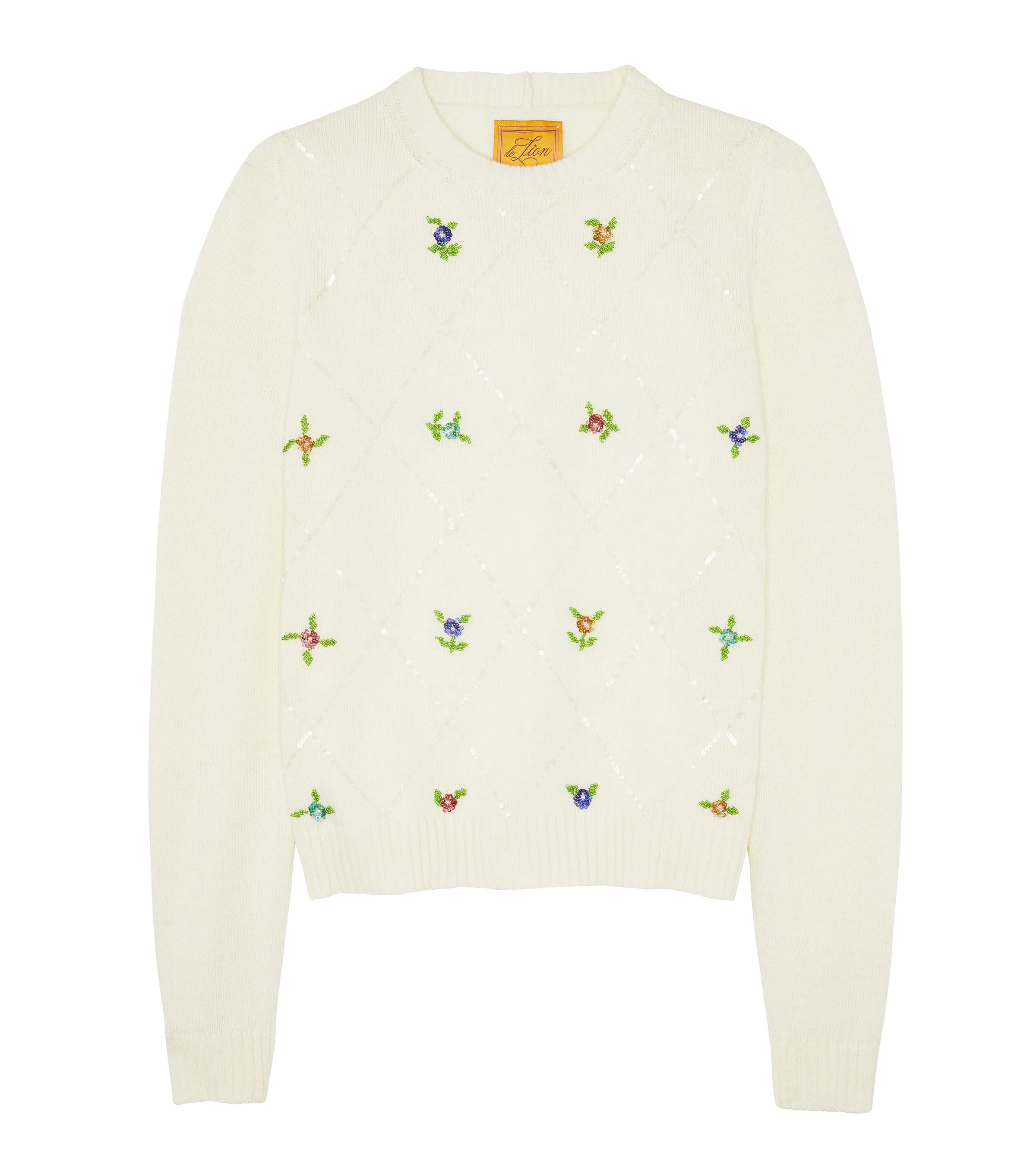 Petite Crew with Floral Embroidery