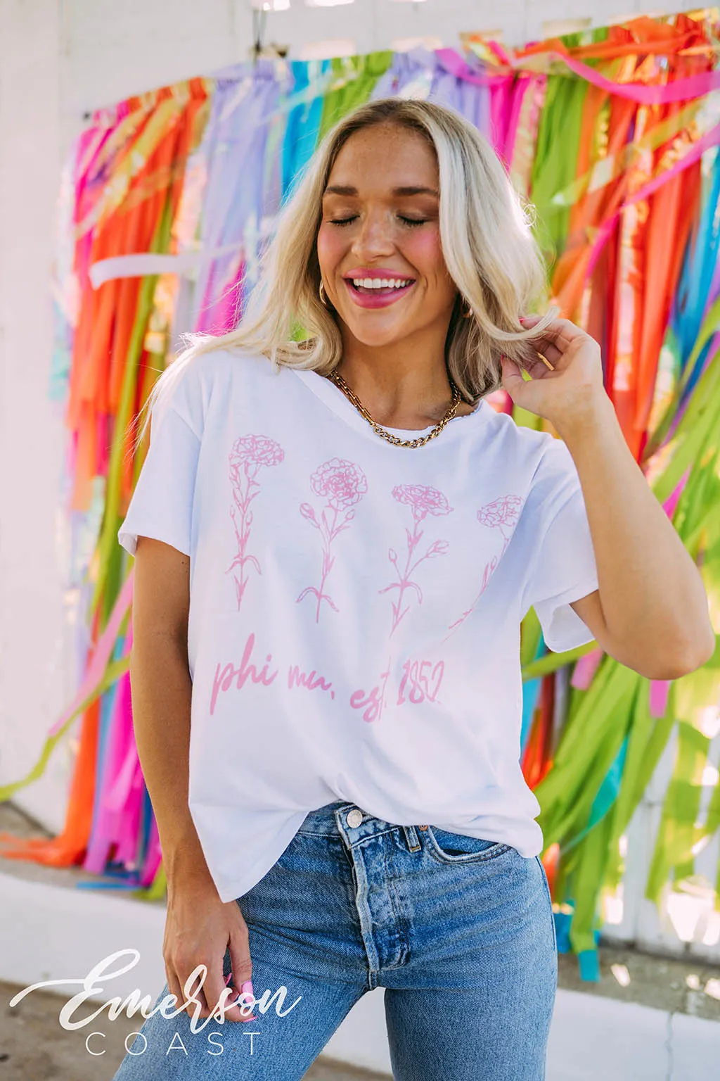 Phi Mu Carnation Boxy Tee