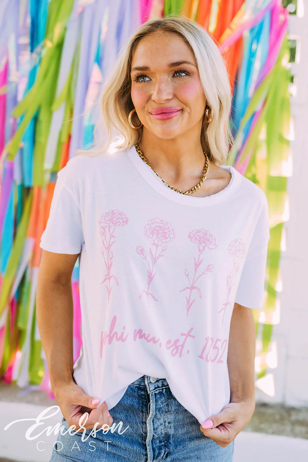 Phi Mu Carnation Boxy Tee