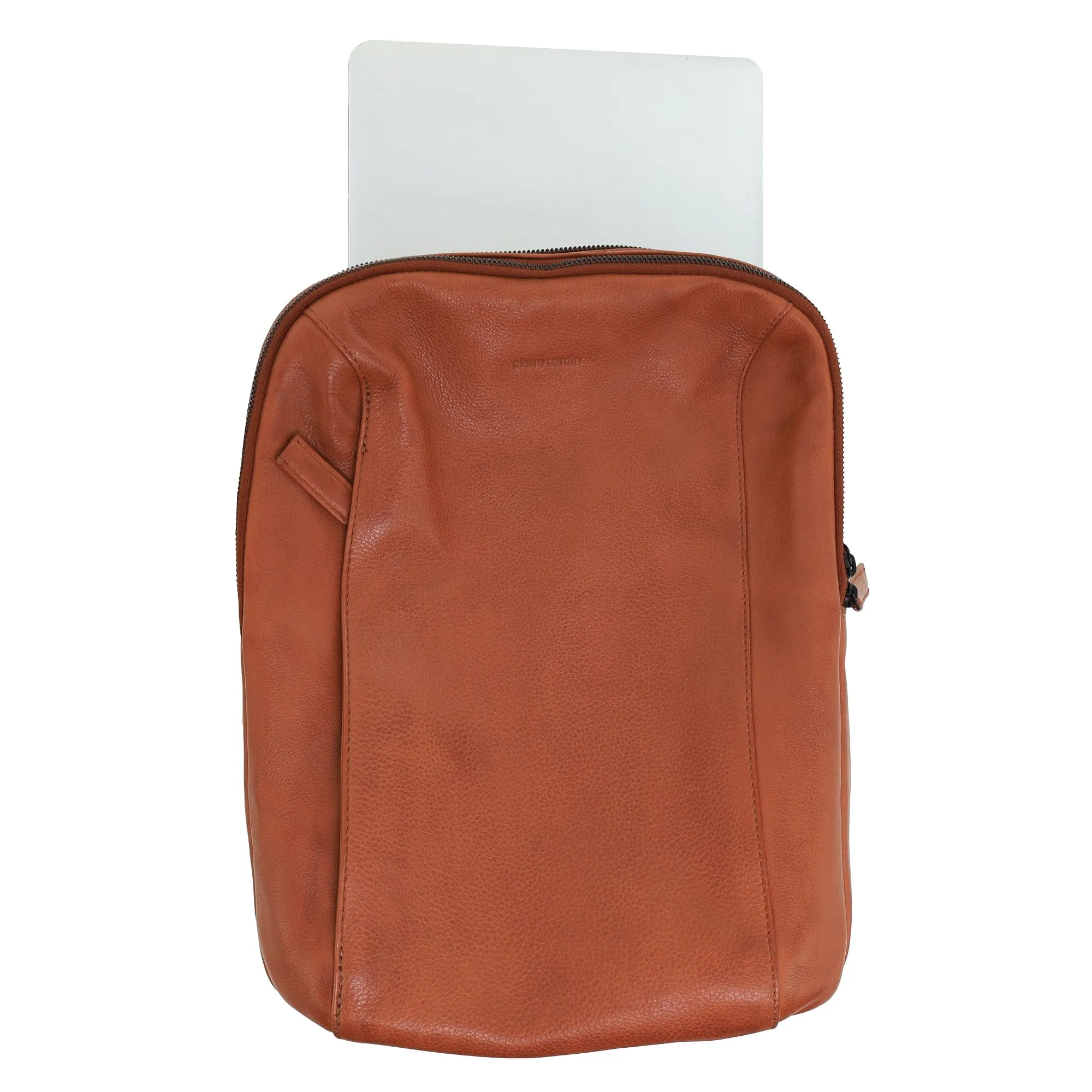 Pierre Cardin Leather Business/Laptop Backpack in Cognac
