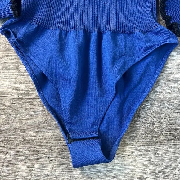 PINKO Blue and Black Body Suit Size Small