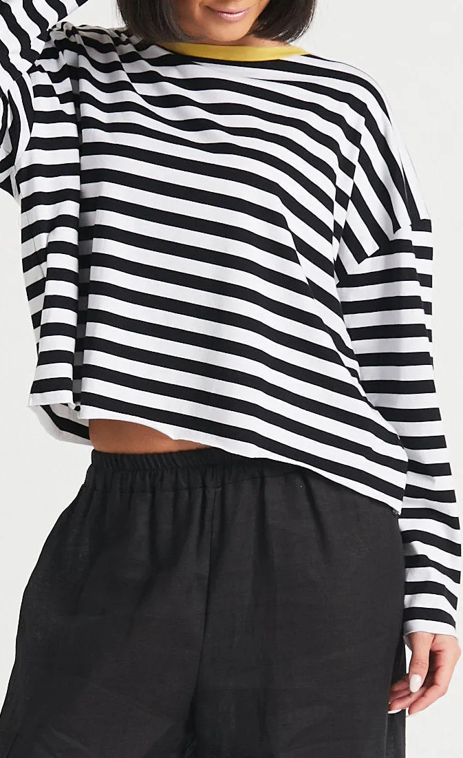 Planet Border Stripe Mini Boxy Tee