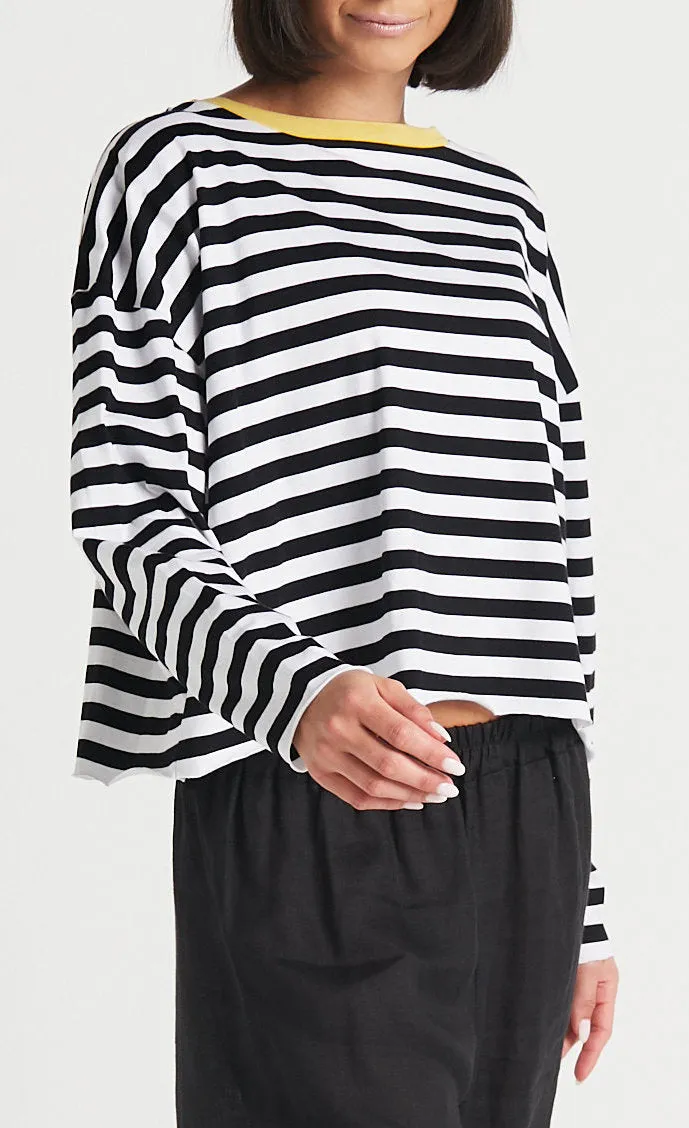 Planet Border Stripe Mini Boxy Tee
