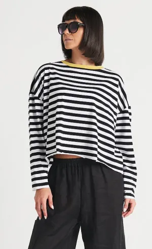 Planet Border Stripe Mini Boxy Tee