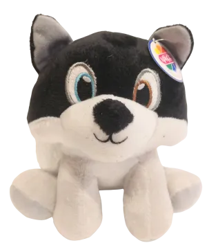 Plush Grey & Black 7" Sitting Dog
