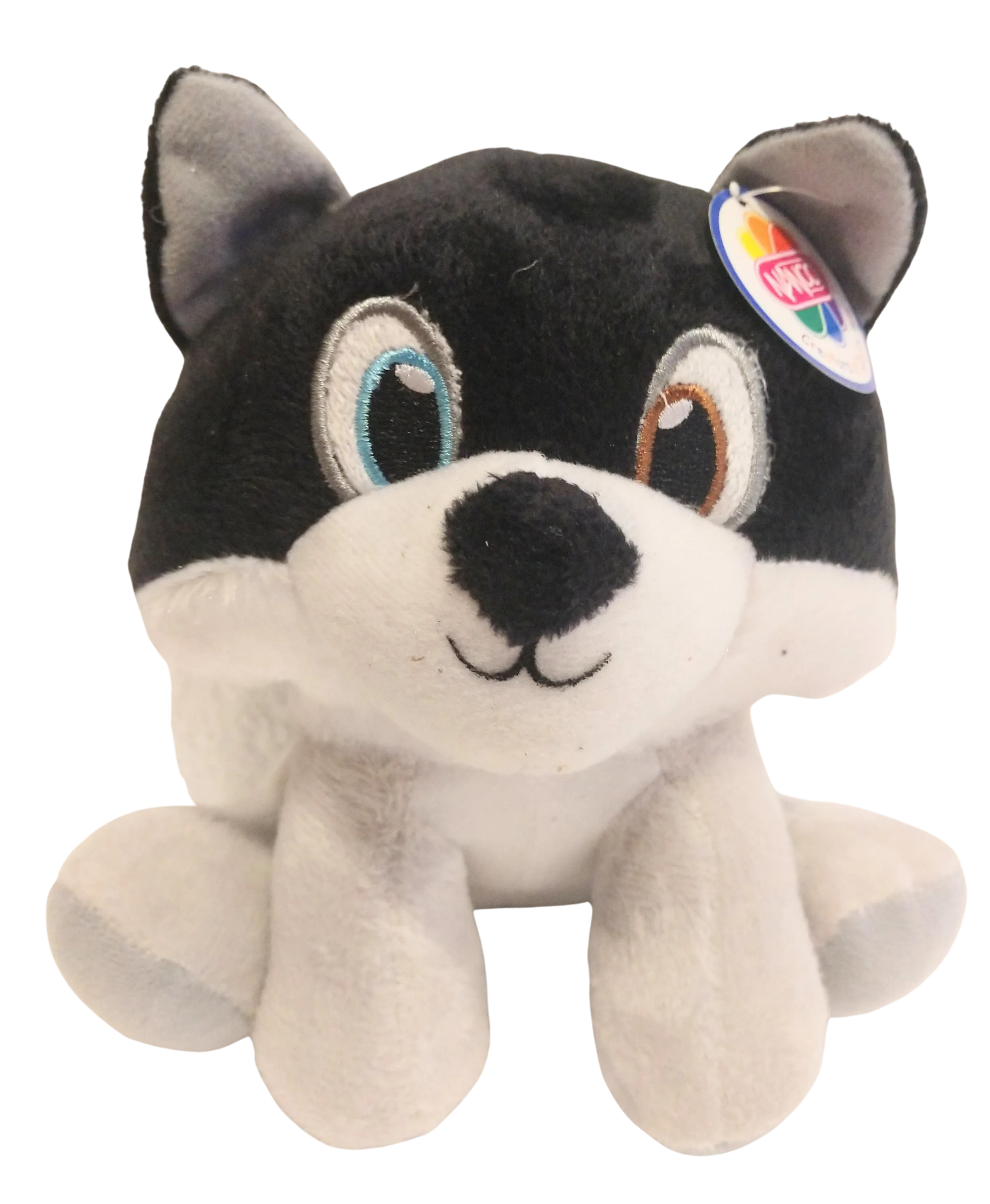 Plush Grey & Black 7" Sitting Dog