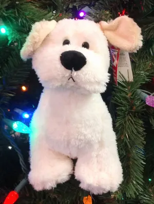 Plush White Puppy 9"