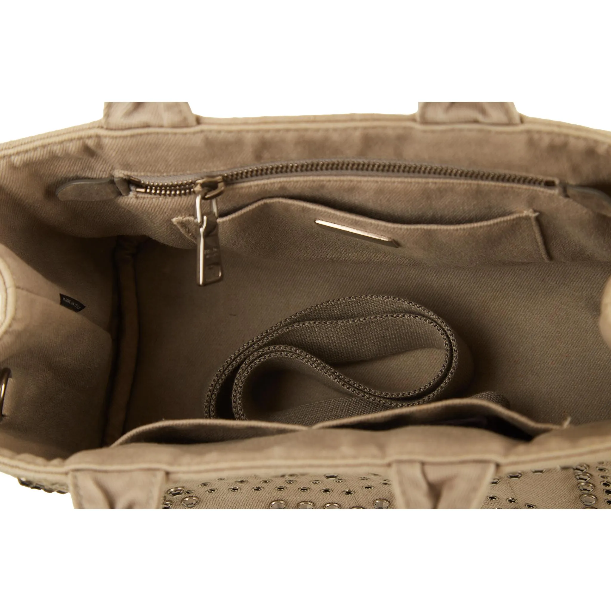 Prada Grey Rhinestone Canapa Tote