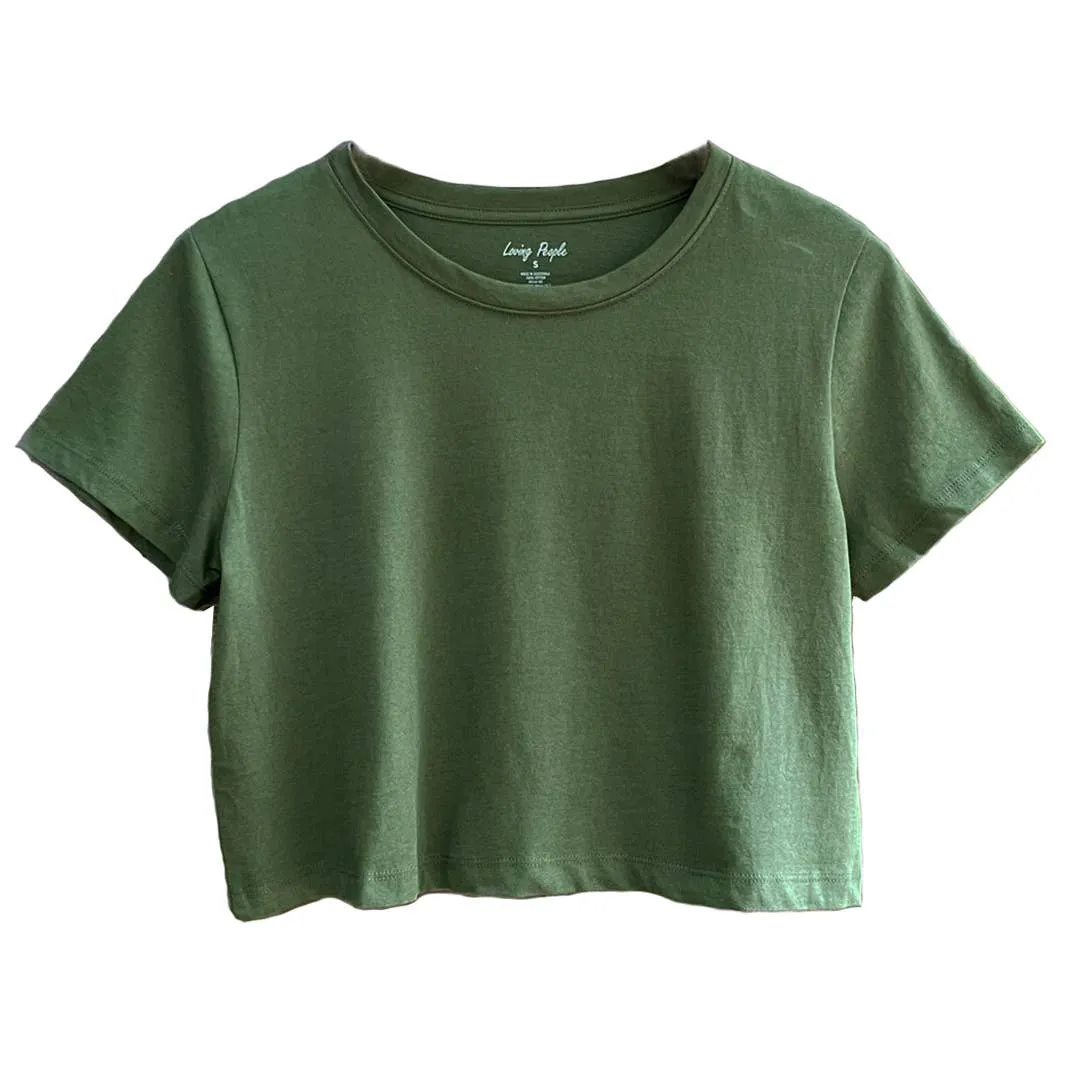 Premium Cotton Army Green Crop Top
