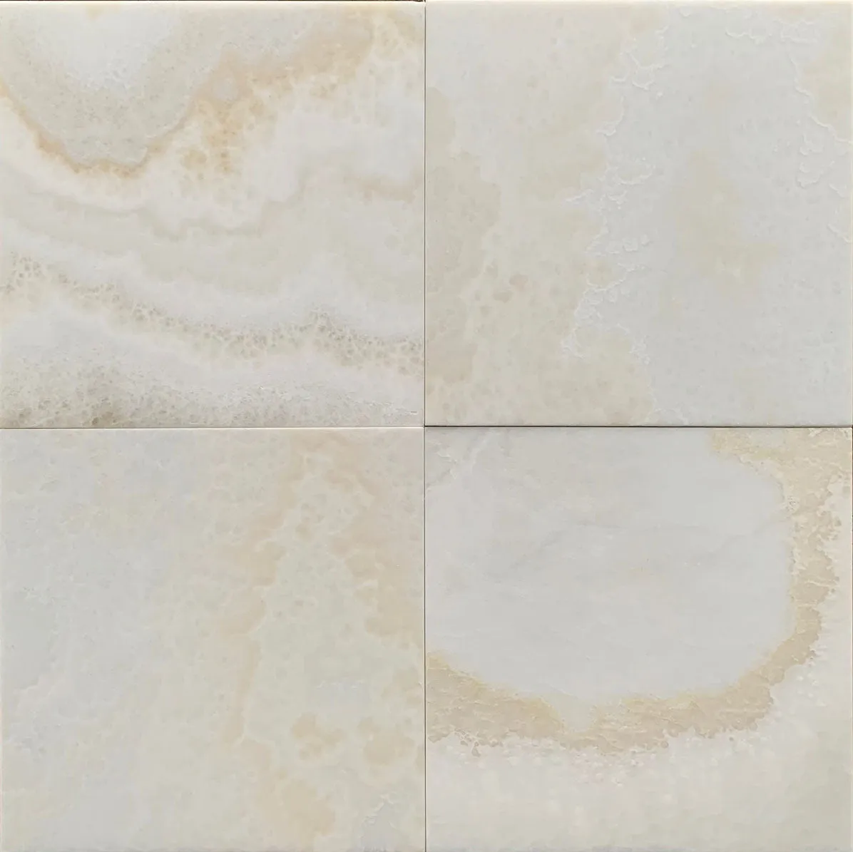 Premium Super Quality White Onyx Solid Polished Flooring Solid Tiles 12"x12" Bathroom Flooring Tile. 10 PCS.