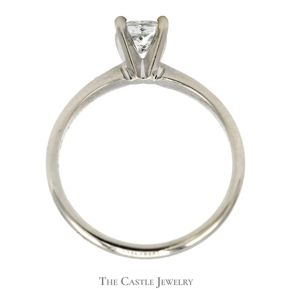 Princess Cut Diamond Solitaire Engagement Ring in 14k White Gold