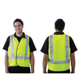 Prochoice VDNY Safety Vest Fluro Yellow H Back Reflective Straps Day/Night AS/NZS 4602:1999