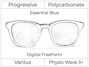 Progressive - Varilux - Physio Wave 3 - Digital - Polycarbonate - Smart Blue Filter