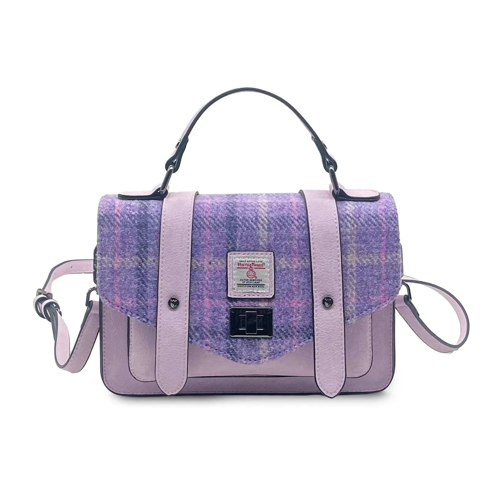 Purple Tartan Satchels with Harris Tweed®