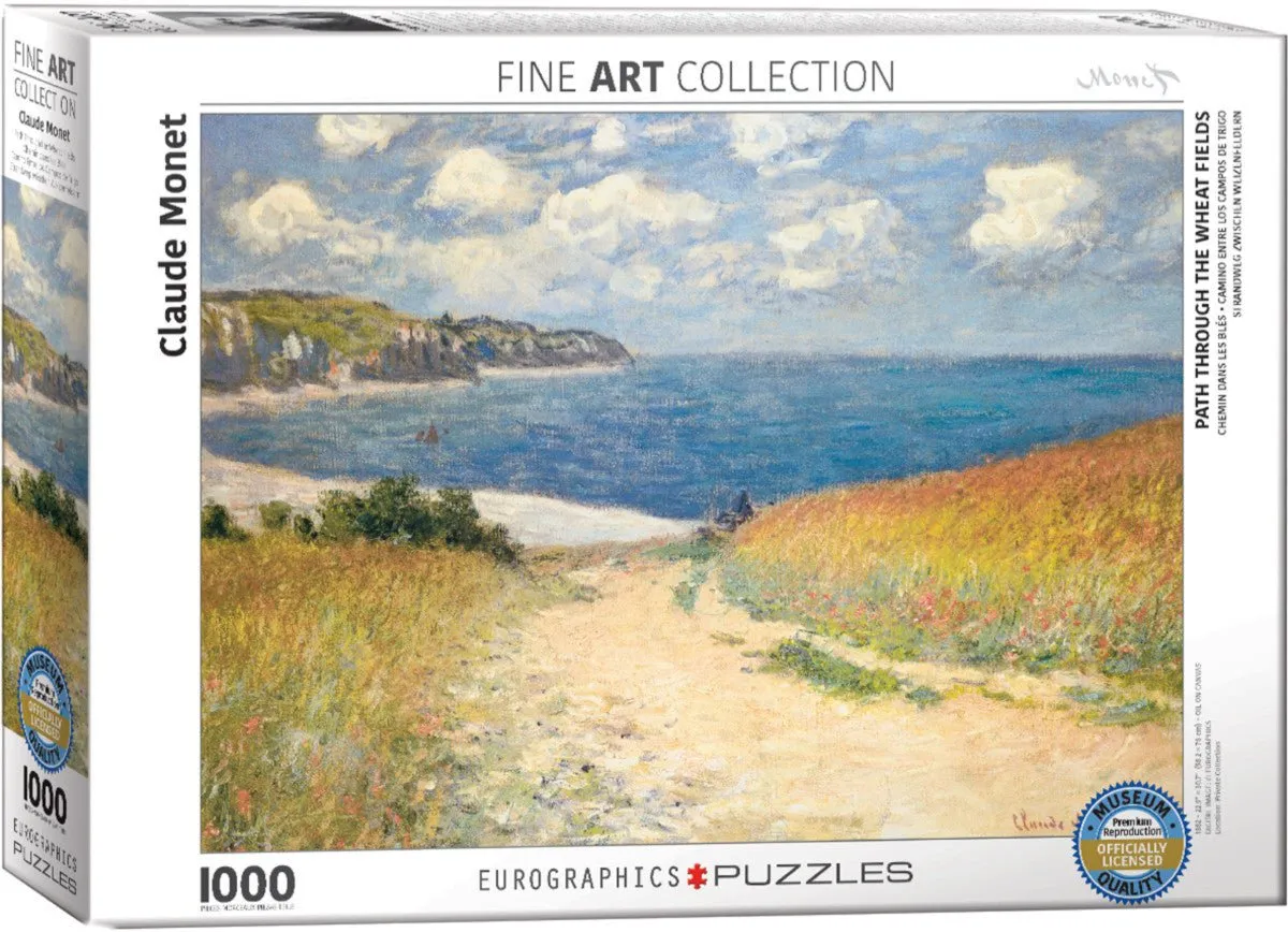 Puzzle Eurographics - 1000 p - Chemin dans les blés à Pourville- Monet