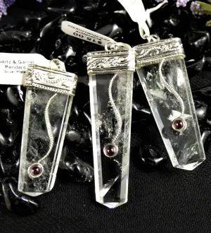Quartz & Garnet Pendant