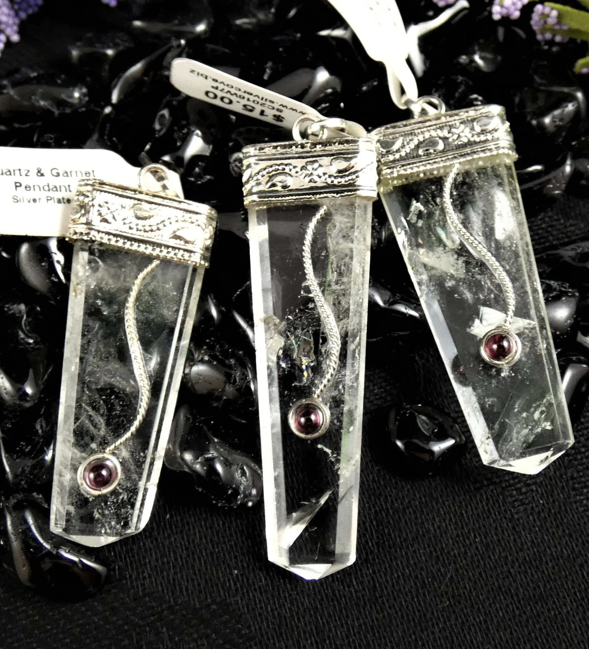 Quartz & Garnet Pendant