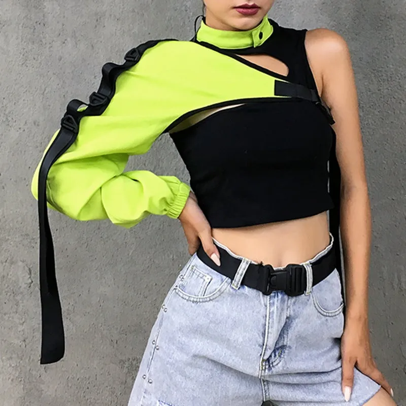 "REFLECTIVE SINGLE SLEEVE" BLOUSE N090207