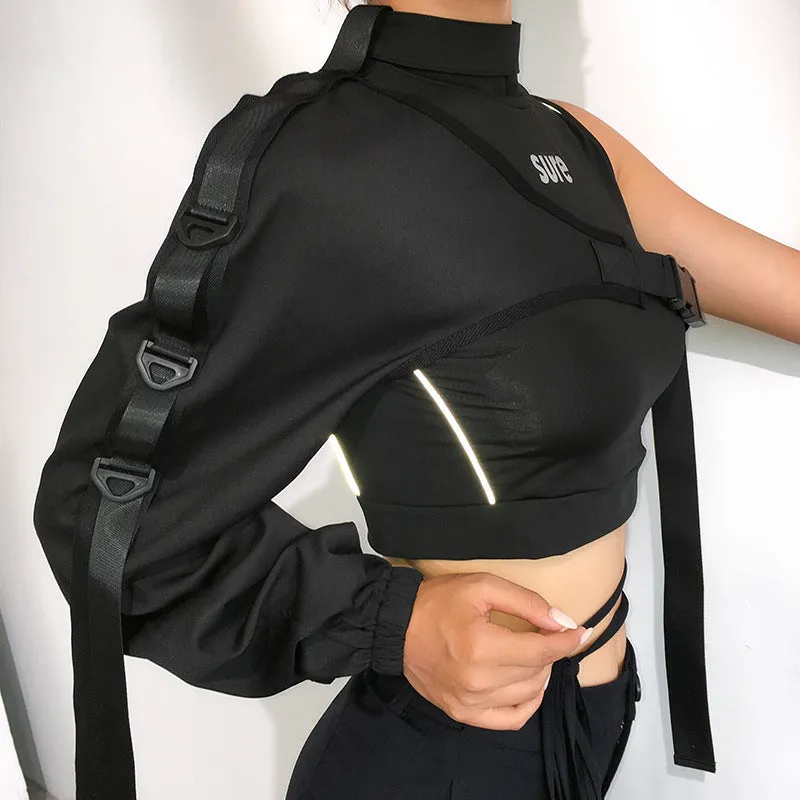 "REFLECTIVE SINGLE SLEEVE" BLOUSE N090207
