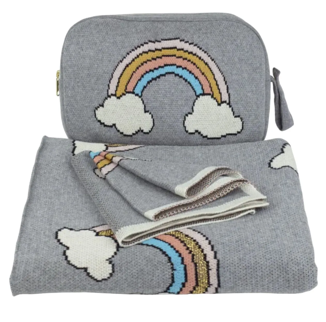 Rainbow Grey Blanket Set