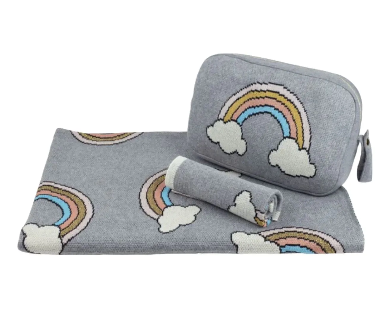 Rainbow Grey Blanket Set