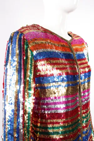 Rainbow Stripe Sequin Jacket