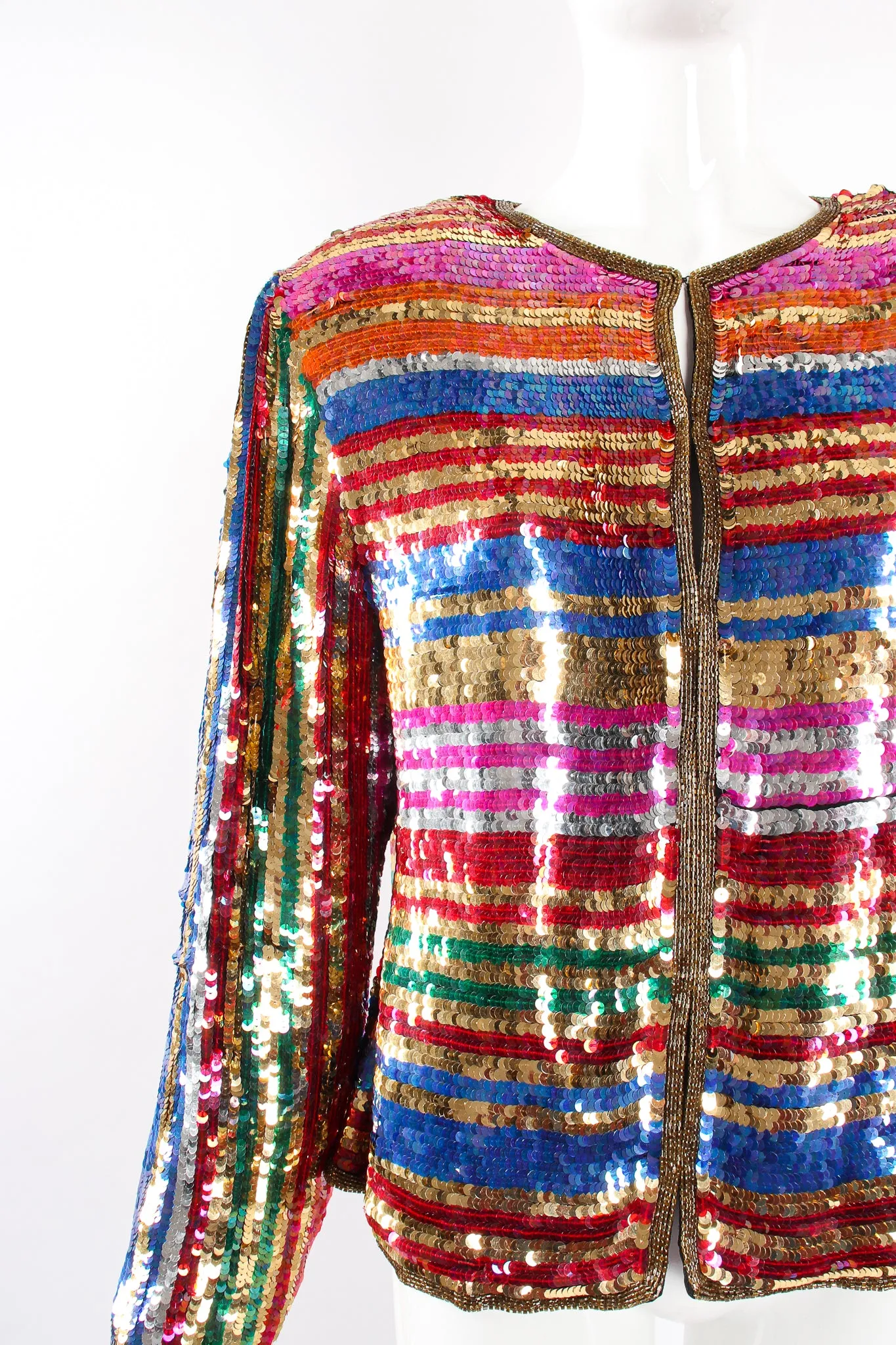 Rainbow Stripe Sequin Jacket