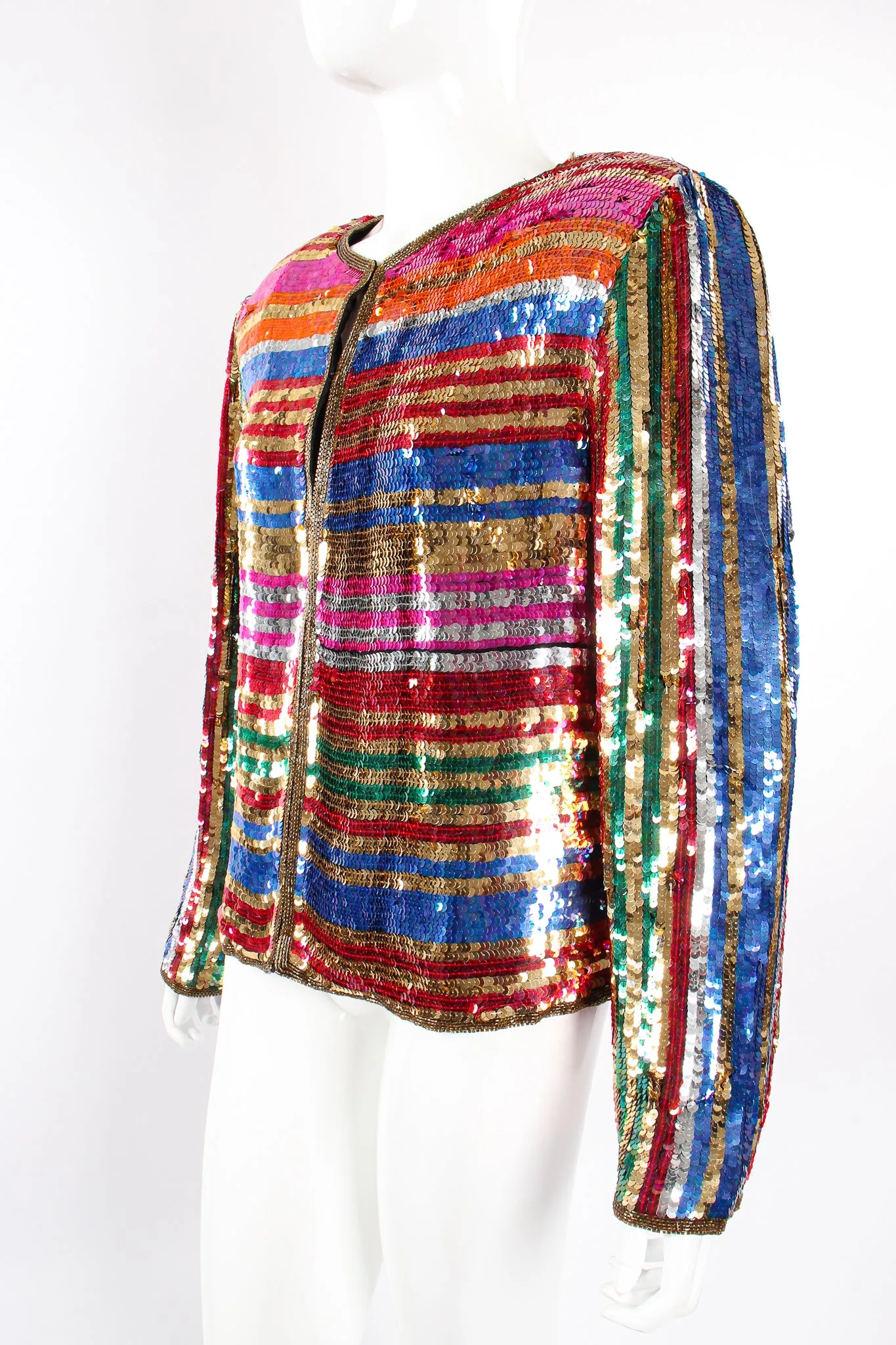Rainbow Stripe Sequin Jacket