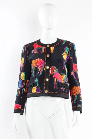 Rainbow Zebra Silk Jacket