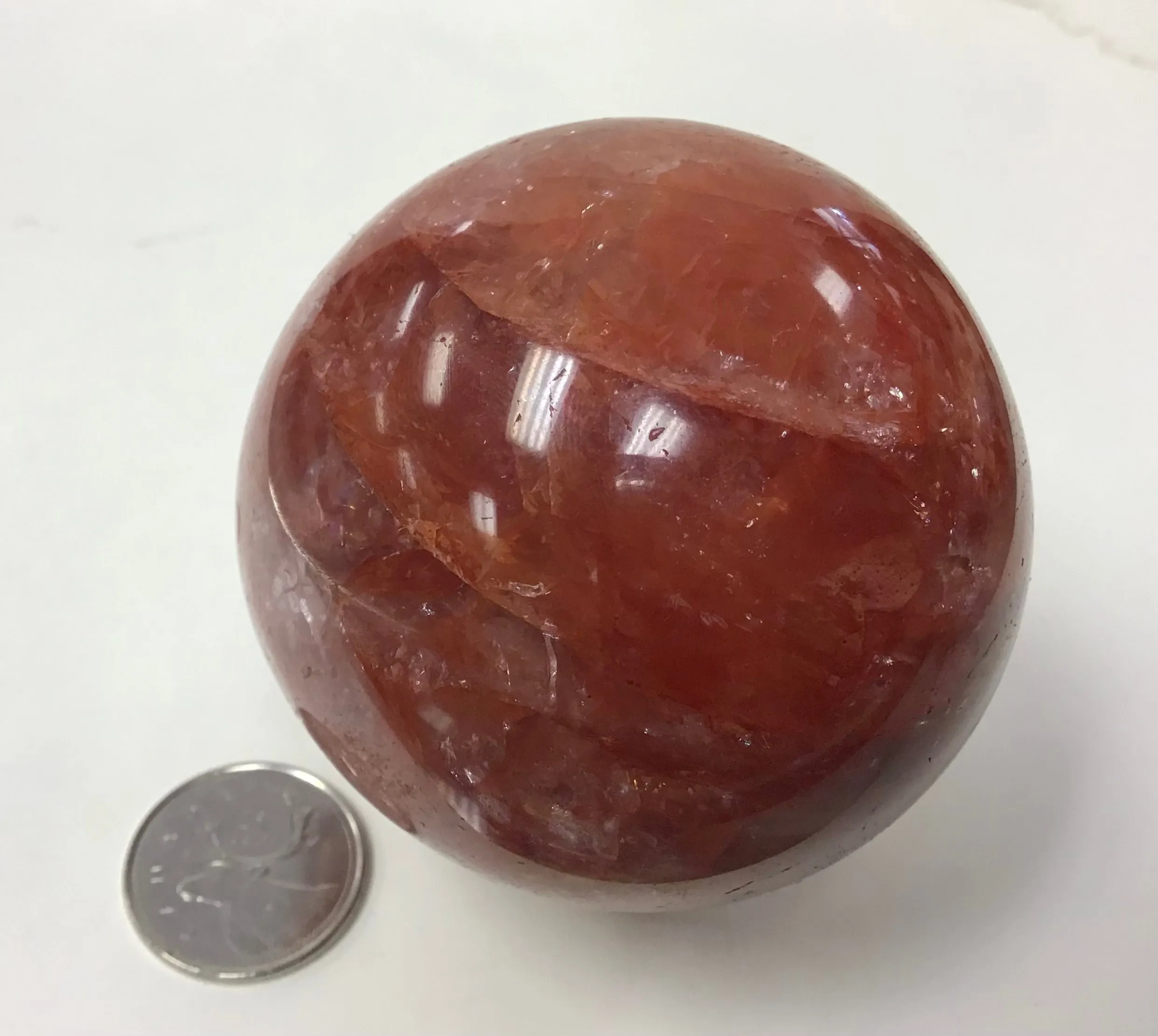 Red Fire Quartz Sphere (Red Hematoid)