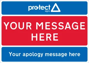Red/White/Blue - Apology Sign - 1050x750mm