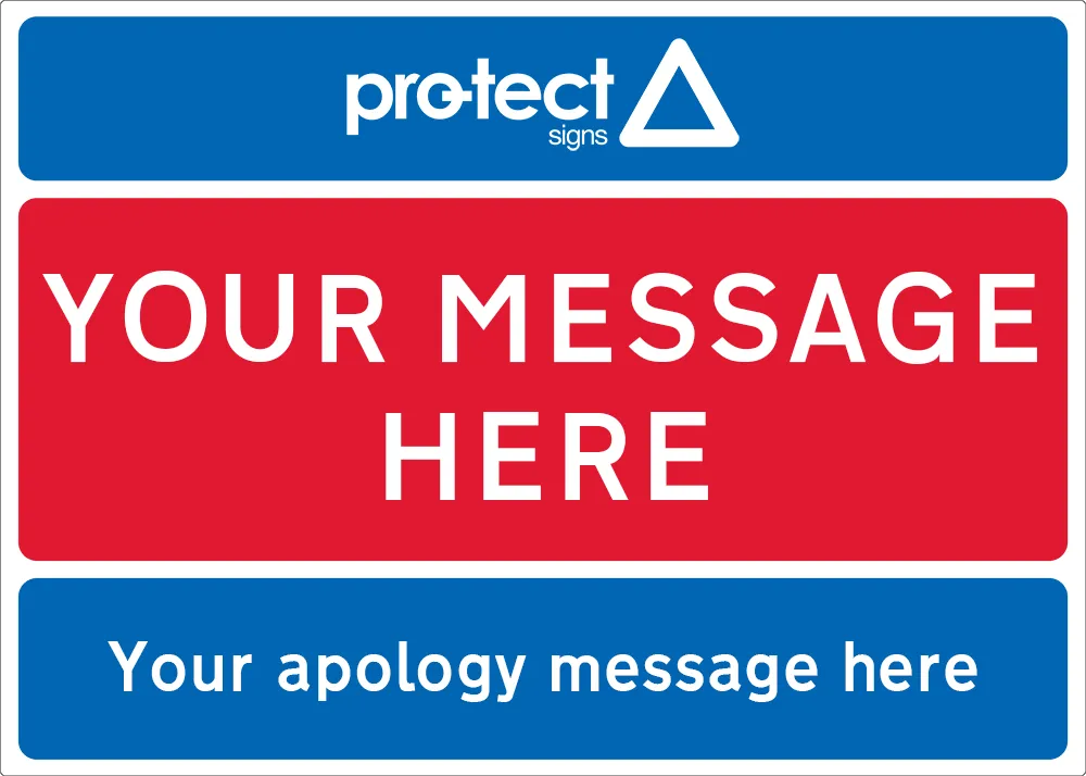 Red/White/Blue - Apology Sign - 1050x750mm