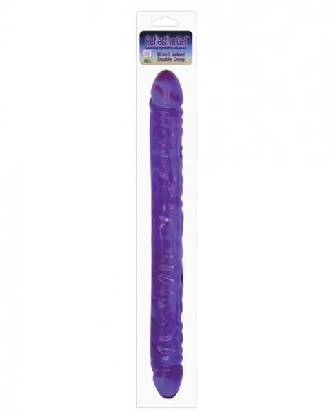 Reflective Gel 18" Veined Double Dong - Lavender