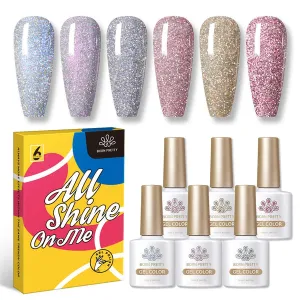 Reflective Glitter 6-Colour Gel Polish Set