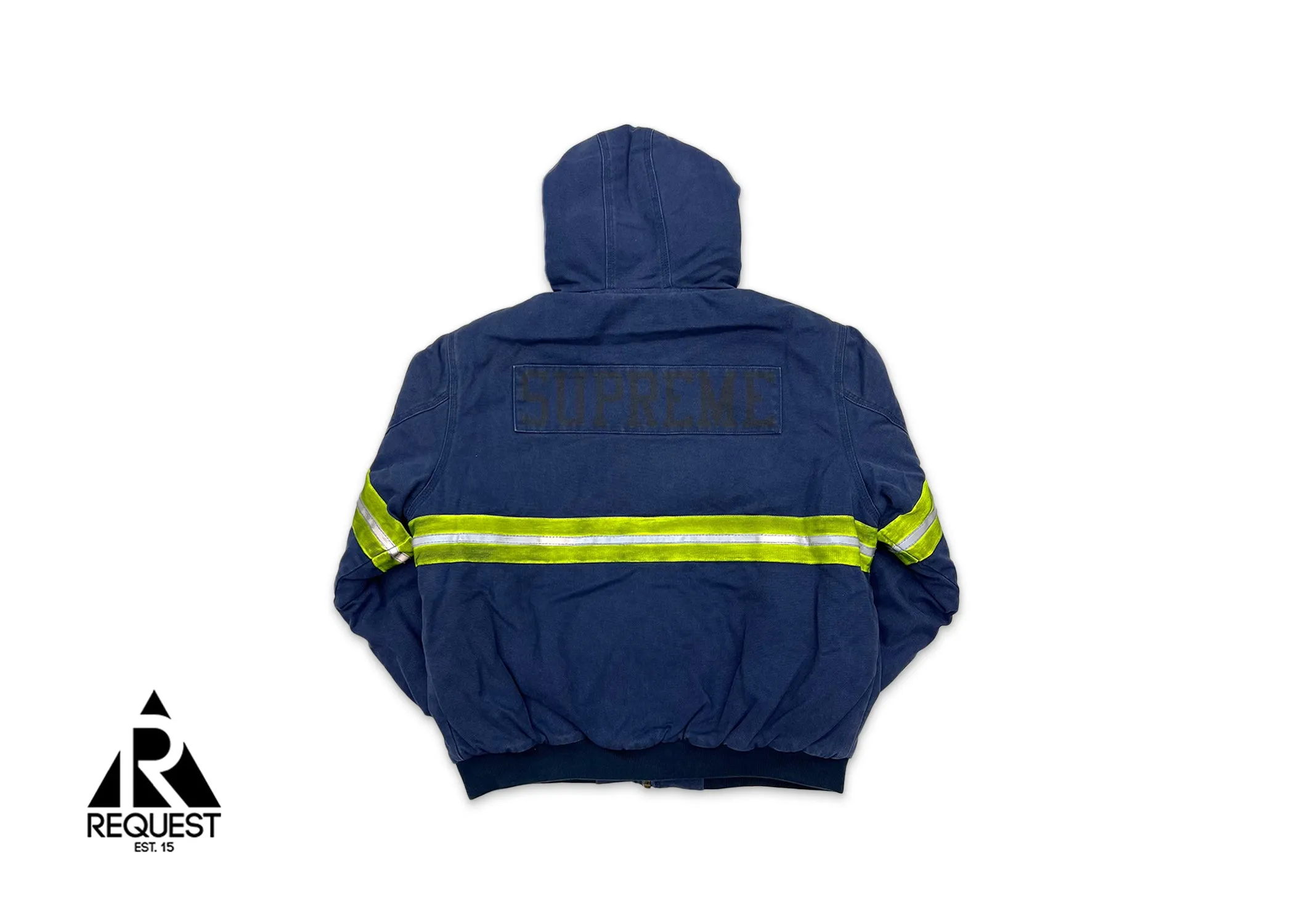 Reflective Stripe Hooded Work Jacket "Navy"