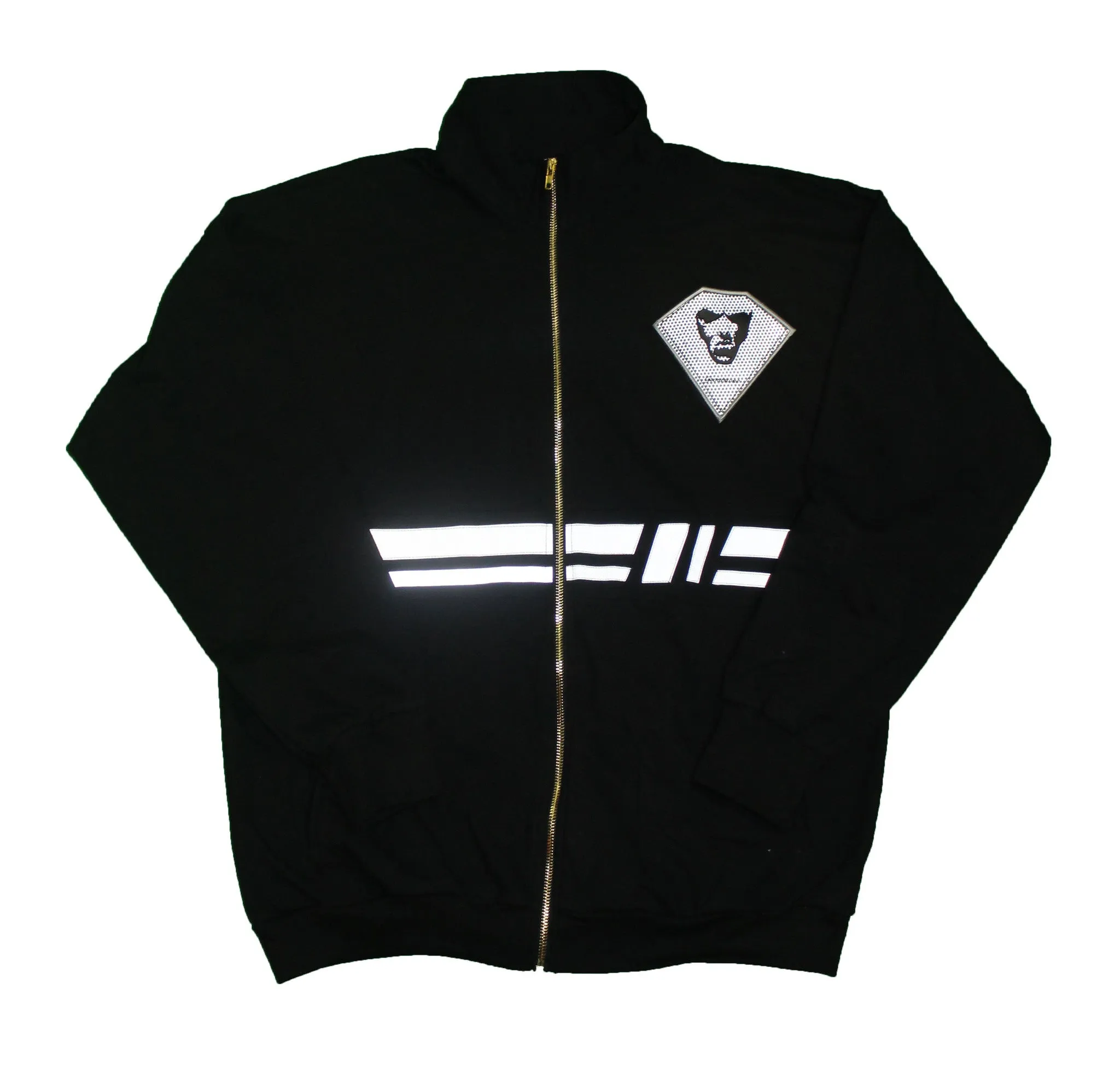 Reflective Zippered Men's Sweatsuit Jacket