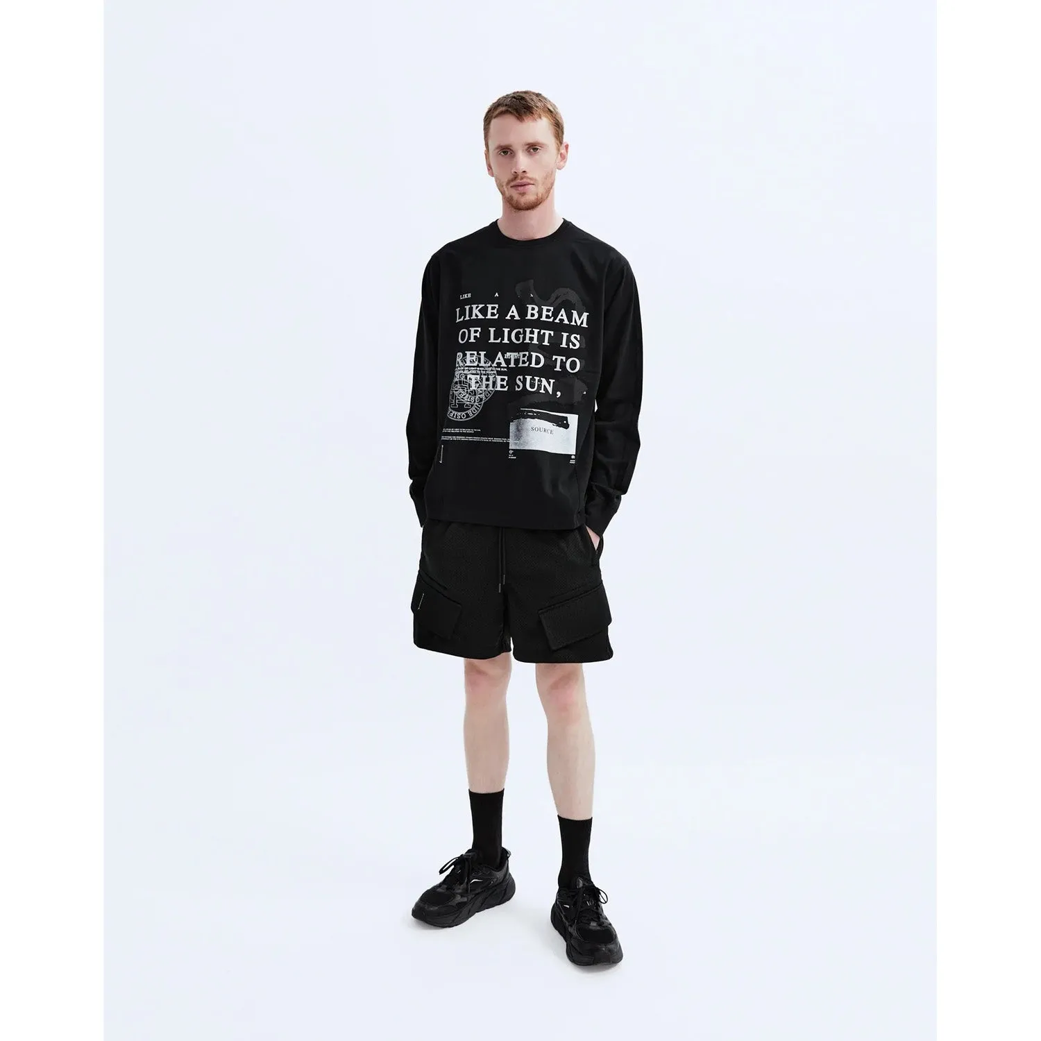 Reigning Champ Men Knit Mid Wt Jersey S04 Source Long Sleeve Black RC-2239-BLK