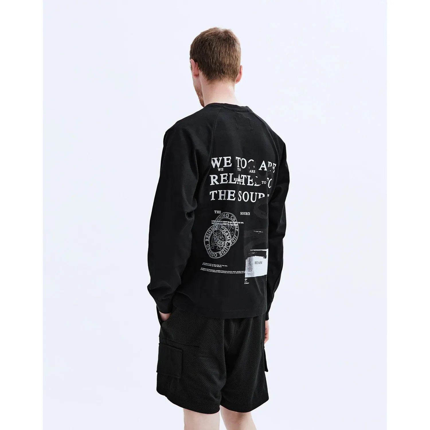 Reigning Champ Men Knit Mid Wt Jersey S04 Source Long Sleeve Black RC-2239-BLK