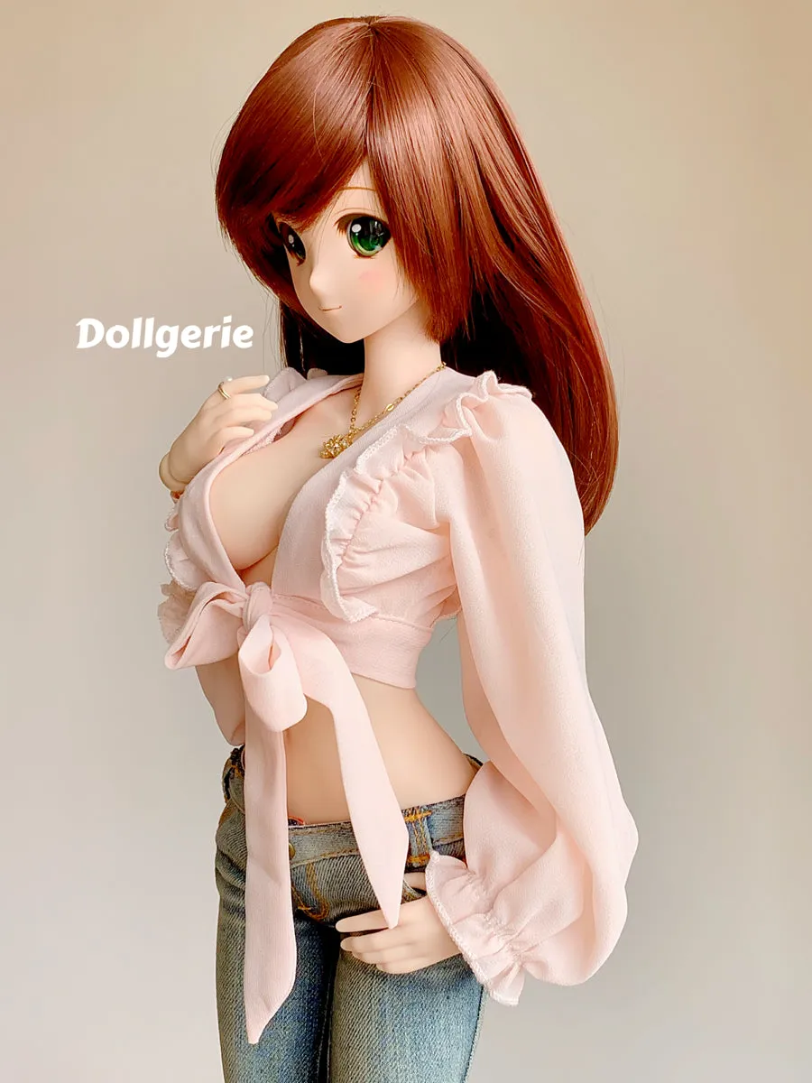 (Remake Pre-order) 70s Deep V Ruffles Chiffon Blouse