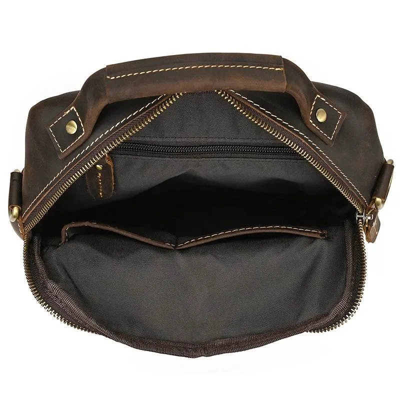 Retro Fashion Men’s Leather Handbag Genuine Shoulder Sling Bag