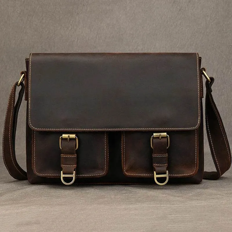 Retro Fashion Men’s Leather Handbag Genuine Shoulder Sling Bag