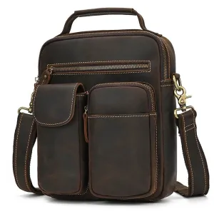 Retro Fashion Men’s Leather Handbag Genuine Shoulder Sling Bag