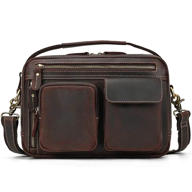 Retro Fashion Men’s Leather Handbag Genuine Shoulder Sling Bag