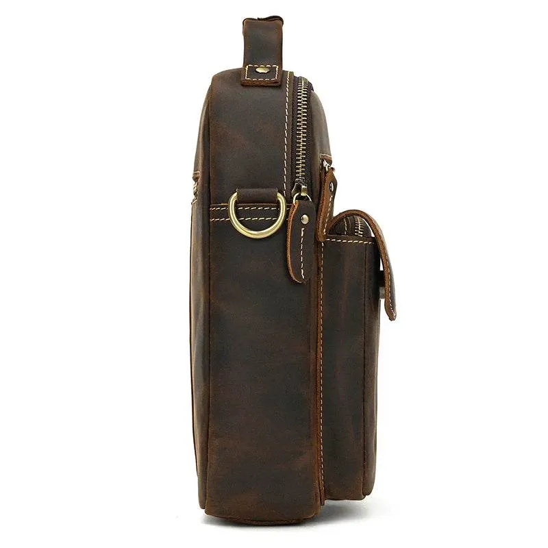 Retro Fashion Men’s Leather Handbag Genuine Shoulder Sling Bag